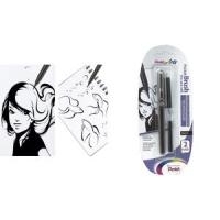 PentelArts Brush Pen Pinselstift inkl. 2 Nachfüll-Patronen hochwertiger, formstabiler Nylonhaarpinsel, pigmentierter (XGFKP-FP10)