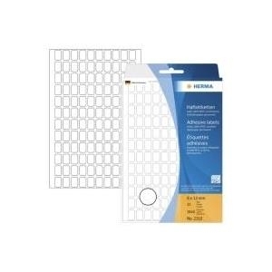 HERMA - Selbstklebende Papieretiketten - weiß - 8 x 12 mm 3840 Etikett(en) (32 Bogen x 120) (2310)
