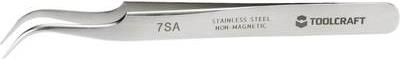 TOOLCRAFT Edelstahl Pinzette 7a SA Ausführung Feine Sichelspitze 55° gebogen rund Länge 120 mm 817964 (817964)