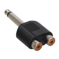 Adattatore audio InLineÂ®, spina jack mono da 6,3 mm a 2 prese RCA (99339)