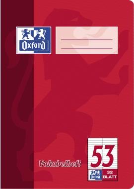 Oxford Vokabelheft, DIN A5, 32 Blatt, 2 Spalten, liniert Lineatur 53, 90 g-qm Papier, runde Ecken, Umschlag robust (384503253)