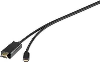Renkforce USB / HDMI Anschlusskabel [1x USB-C Stecker - 1x HDMI-Stecker] 1.8 m Schwarz Renkforce (rf-USBK-04)