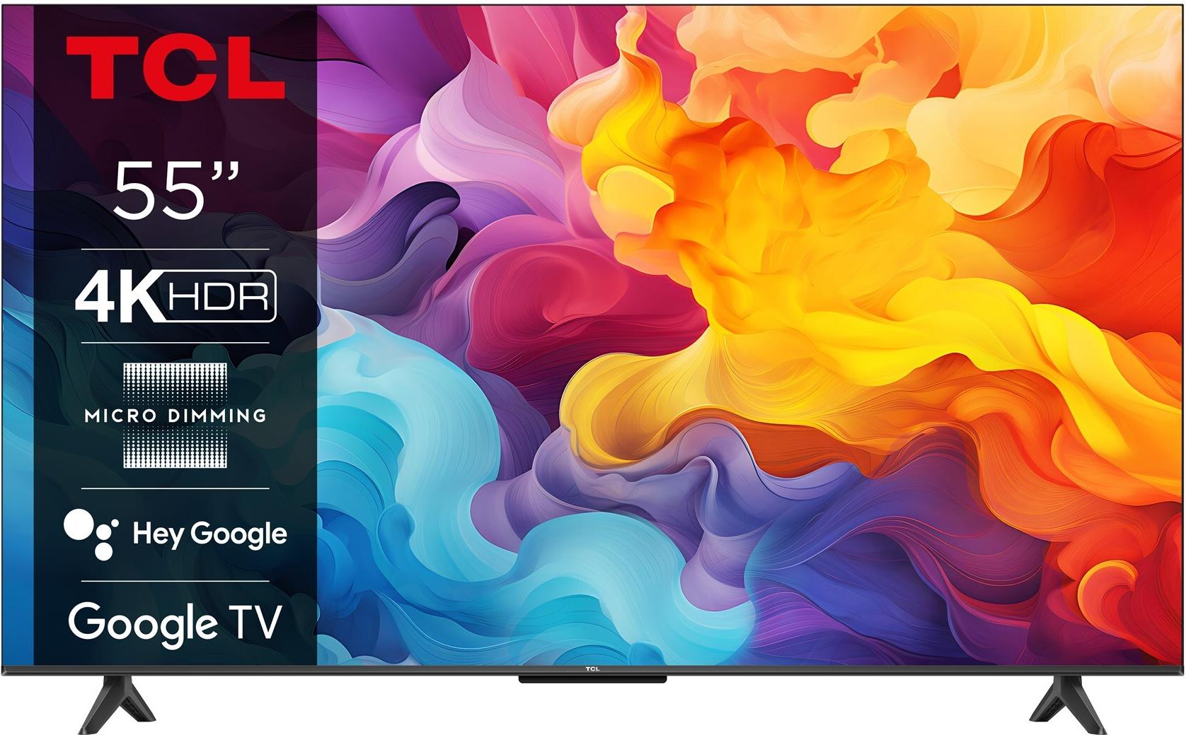 TCL P655 Serie P6 Smart TV Ultra HD 4K 55" 55P655 Dolby Audio Controlli vocali Google TV