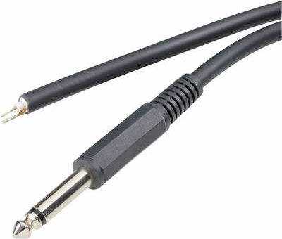 TRU COMPONENTS Klinken-Steckverbinder 6.35 mm Stecker, gerade Polzahl: 2 Mono Schwarz 1 St. (1578901)