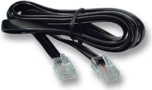 Modularkabel schwarz, 2 x RJ10 (4/4) Stecker, 1:1, 0,3 m (K2402SW.030)