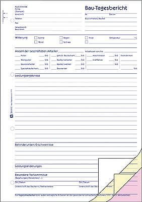 Avery Zweckform Formularbuch Bau Tagesbericht Sd A4 1777 Avery Zweckform Formularbuch Bau Tagesbericht Sd A4 1777