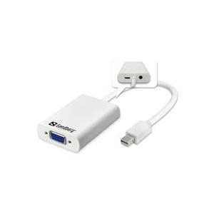 Sandberg Adapter MiniDP>VGA+Audio - Videokonverter - Mini DisplayPort - VGA (509-05)
