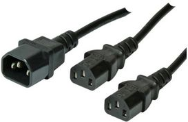 Kabel Strom 220V 2xKaltgeräte IEC-C13(Buchse)/Kaltgeräte IEC-C14(Stecker) - 1,8m *shiverpeaks basic* (BS60019)