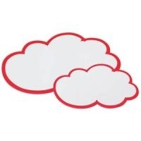 NOBO Moderationskarte Wolken, 170 g-qm, 420 x 250 mm Inhalt: 20 Stück, sortiert: weiß, rot (1901317)