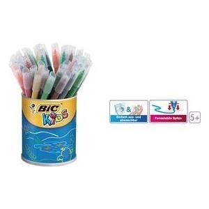 BIC KIDS Fasermaler Kid Couleur medium, 36er Runddose Strichstärke: 0,8 mm, auswaschbar von Händen und Textilien, - 1 Stück (828977)
