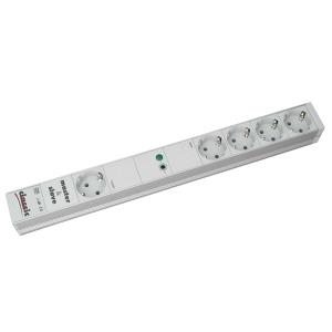 19 Master-Slave Steckdosenleiste Classic, 1+4-fach, Anschlussleitung 2,0 m, hellgrau RAL 7035 Steckdosenleiste mit Einschalt-Automatik (333.407)