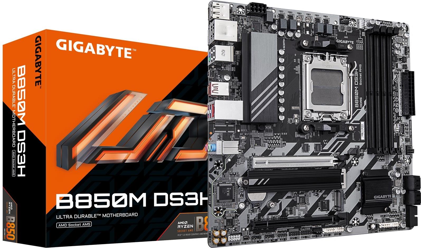 GIGABYTE B850M DS3H Scheda Madre - Processori AMD Ryzen Serie 9000 1622 fasi VRM digitali fino a 8200MHz DDR5 (OC) 1xPCIe 5.0 1