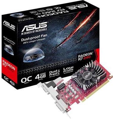 ASUS R7240-O4GD5-L - OC Edition - Grafikkarten - Radeon R7 240 - 4GB GDDR5 - PCIe 3.0 Low Profile - DVI, D-Sub, HDMI (90YV0BG0-M0NA00) ASUS R7240-O4GD5-L - OC Edition - Grafikkarten - Radeon R7 240 - 4GB GDDR5 - PCIe 3.0 Low Profile - DVI, D-Sub, HDMI (90YV0BG0-M0NA00)