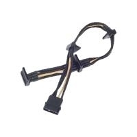 Silverstone SilvStone SST-PP07-BTSBG 03 m (Silverstone 4-pin Molex to 4x SATA cable 30 cm - Black / Gold)