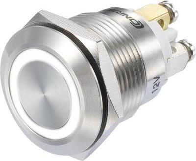 Conrad Druckschalter 48 V/DC 3 A 1 x Ein/(Ein) GQ19F-10E/W/12V/S IP65 tastend 1 St. (GQ19F-10E/W/12V/S)