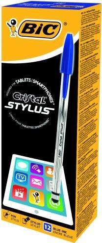 BIC Cristal Stylus. Typ: Stick ballpoint pen, Schreibfarben: Blau, Produktfarbe: Blau, Silber, Transparent (926388)