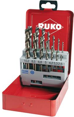 RUKO Maschinengewindebohrerset DIN371/376 Form C M3-M12 14tlg.HSS-Co5 Metallkassette (245052/RUKO)