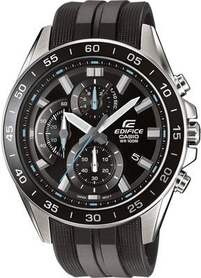 Casio Chronograph Armbanduhr EFV-550P-1AVUEF (L x B x H) 53 x 47 x 12.1 mm Silber, Schwarz Gehäusematerial=Edelstahl Material (Armband)=Resin (EFV-550P-1AVUEF)