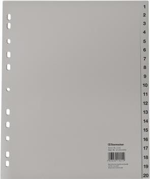 Register A4 1-20 PPÜberbreite grau 240x297mm (2134)