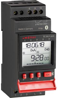 Müller SC28.21 pro4, 24 V ACDC Hutschienen-Zeitschaltuhr digital 24 V/DC, 24 V/AC 16 A/250 V (22380)