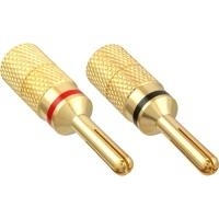 InLine - Audio-Stecker - Bananen (M) - Schwarz, Rot (99112X)