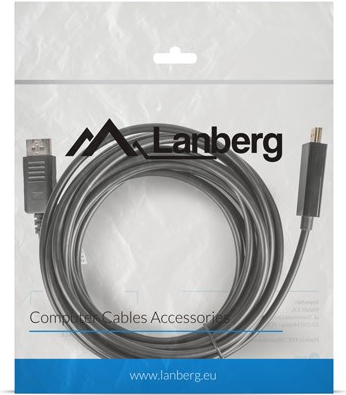 Kabel Lanberg CA-DPHD-10CC-0050-BK (DisplayPort M - DisplayPort, HDMI M, 5m, czarny) (CA-DPHD-10CC-0050-BK)