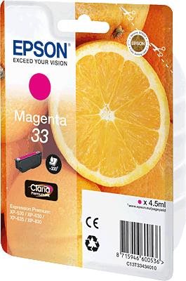 ORIGINAL Epson Cartuccia d'inchiostro magenta C13T33434012 33 300 Seiten 45ml