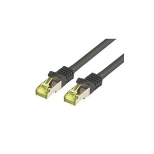 M-Cab CAT7 S-FTP PIMF 0.25m cavo di rete Nero 0,25 m S/FTP [S-STP] (CAT7 SFTP RJ45 LSZH 0.25M BLACK - 10GBIT RAW PATCH CABLE)