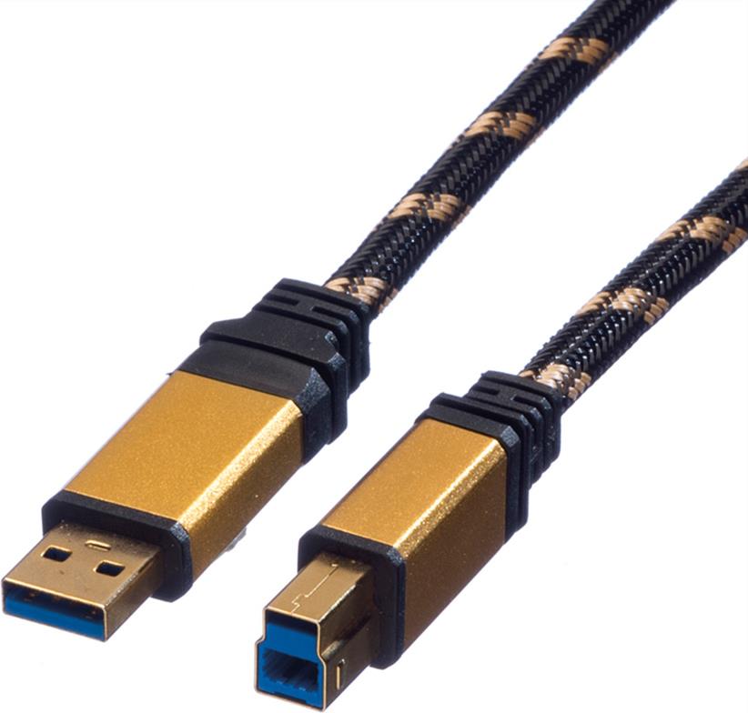 ROLINE GOLD USB 3.0 Kabel, Typ A-B 1,8m (11.02.8902)