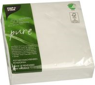 PAPSTAR Servietten pure, 330 x 330 mm, 2-lagig, weiß Tissue, 1/4 Falz, Nordic Svanen und FSC-zertifiziert - 1 Stück (86913)