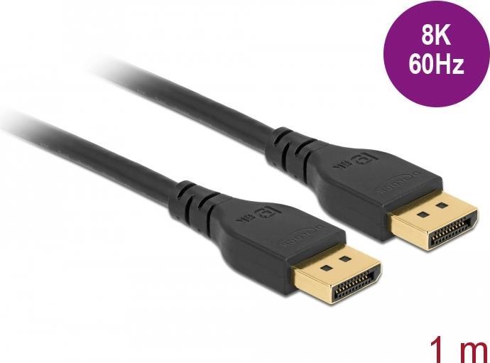 DeLOCK - DisplayPort-Kabel - DisplayPort (M) bis DisplayPort (M) - DisplayPort 1,4 - 1,0m - 8K Unterstützung - Schwarz (85909)