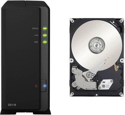 Synology Disk Station DS118 - NAS-Server - 1 Schächte - 2 TB - SATA 6Gb/s - HDD 2 TB x 1 - RAM 1 GB - Gigabit Ethernet - iSCSI