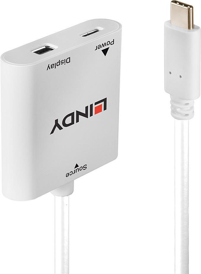 Lindy USB 3.1 Typ C auf Mini DisplayPort Konverter mit Power Delivery Verbindet einen Mini-DisplayPort-Monitor und ein USB-Netzteil Typ C mit dem USB Port Typ C des Computers (43246)