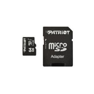 Patriot LX Series Signature Flash - Flash-Speicherkarte (microSDXC-an-SD-Adapter inbegriffen) - 64 GB - Class 10 - microSDXC UHS-I