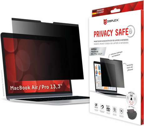 E.V.I. 01764 schermo anti-riflesso Filtro per la privacy senza bordi per display 33,8 cm [13.3] 5H (DISPLEX PRIVACY SAFE - MACB