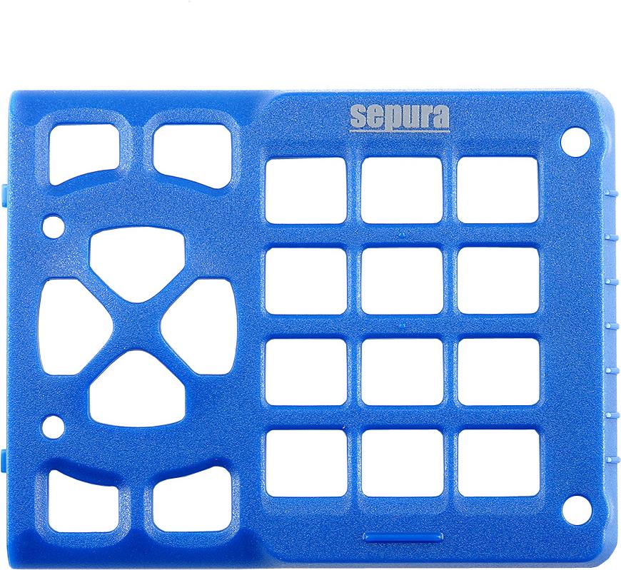 Sepura Tastaturrahmen, blau für Farb-Bedienteil des SRG3x00 (SCC1 und SCC2) farbige Verkleidung um die komplette Tastatur herum, zur farbigen Kennzeichnung des Bedienteils. Zum Entfernen des alten Tastaturrahmens bitte Demontagewerkzeug (#B16839) ver