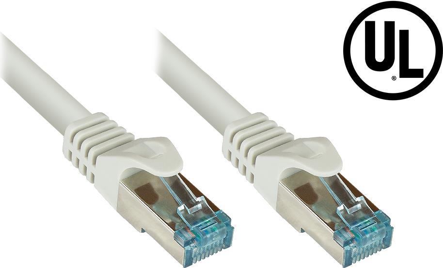 RNS® Patchkabel Cat.6A, mit Messprotokoll + Serien-Nr., S/FTP, PiMF, halogenfrei (LSZH), 500MHz, 10Gbit/s, UL, grau, 5m, Good Connections® (8064-H050)