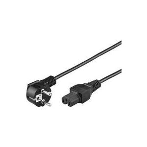 MicroConnect PowerCord - Stromkabel - IEC 60320 C15 bis CEE 7/7 (M) - 2 m - 90° Stecker - Schwarz