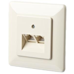 BTR IT CONNECT IAE 2x8(4)R UP - Anschlussdose, unterputz - RJ-45 X 2 - Pearl White, RAL 1013