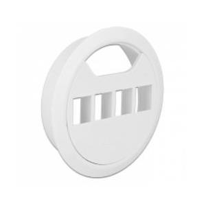 Keystone Halterung 4 Port für Tischbau 80mm weiß (86282)