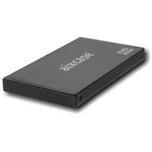 Aixcase black line AIX-BL25SU3 - Storage Enclosure - 6,4 cm (2.5) - S-ATA2 - 300MBps - SuperSpeed USB - Schwarz (AIX-BL25SU3)