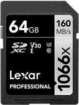 Lexar Professional 1066x 64 GB SDXC UHS-I Classe 10 (64GB Lexar Professional 1066x SDXC UHS-I Card)