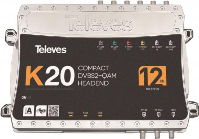 Televes K20-12 Kompaktkopfstelle 12Transponder DVB-S2" QAM (570102)