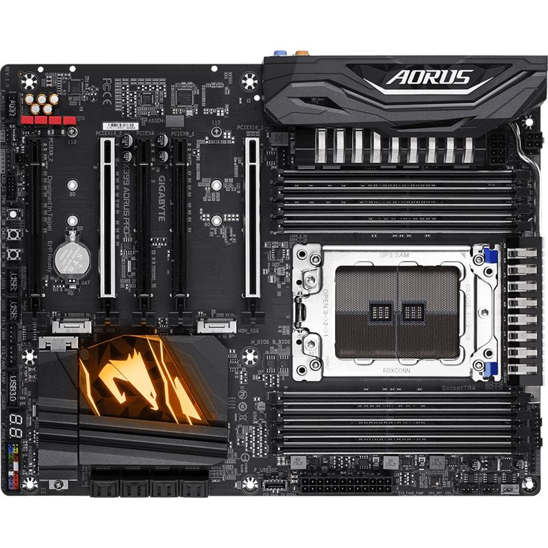 Gigabyte X399 AORUS PRO - 1,0 - Motherboard - ATX - Socket TR4 - AMD X399 - USB 3,1 Gen 1, USB-C Gen2, USB 3,1 Gen 2, USB-C Gen1 - Gigabit LAN - HD Audio (8-Kanal) (X399 AORUS PRO) Gigabyte X399 AORUS PRO - 1,0 - Motherboard - ATX - Socket TR4 - AMD X399 - USB 3,1 Gen 1, USB-C Gen2, USB 3,1 Gen 2, USB-C Gen1 - Gigabit LAN - HD Audio (8-Kanal) (X399 AORUS PRO)
