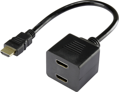 renkforce - Splitter HDMI - Spina HDMI su contenitore HDMI - 20 cm - schermato - nero