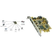 Exsys EX-16605 - USB / FireWire-Adapter - PCIe - Firewire, USB2.0 - 3 Anschlüsse + 4 x USB2.0 (EX-16605)