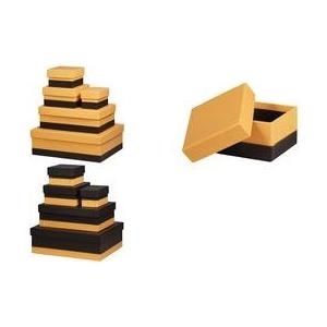 RHODIA Aufbewahrungsboxen-Set, aus Kunstleder, orange Oberseite + Deckel orange, Unterseite schwarz - 1 Stück (118880C)