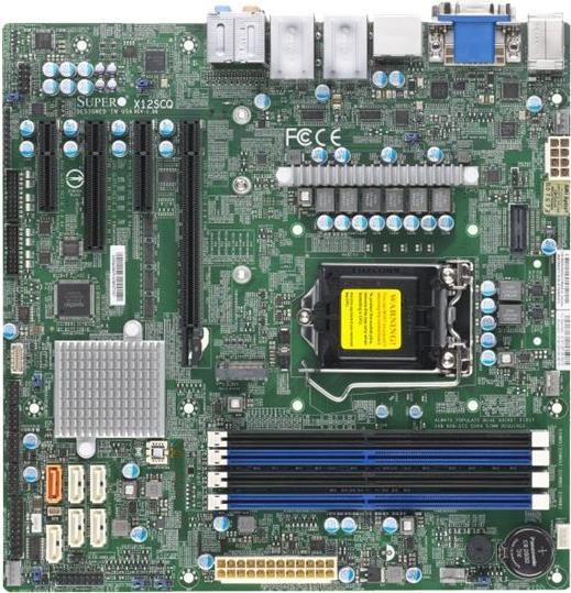 SUPERMICRO X12SCQ - Motherboard - micro ATX - LGA1200-Sockel - Q470E Chipsatz - USB-C Gen2, USB 3.1 Gen 2 - 2 x Gigabit LAN - Onboard-Grafik (CPU erforderlich) - HD Audio