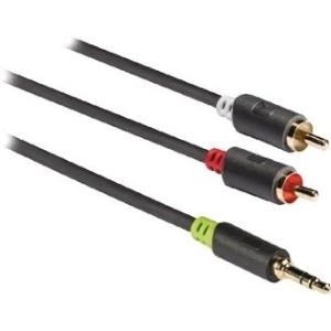 Nedis König - Audiokabel - Mini-Phone Stereo 3,5 mm (M) bis RCA x 2 (M) - 10 m - Grau, Anthrazit (KNA22200E100)