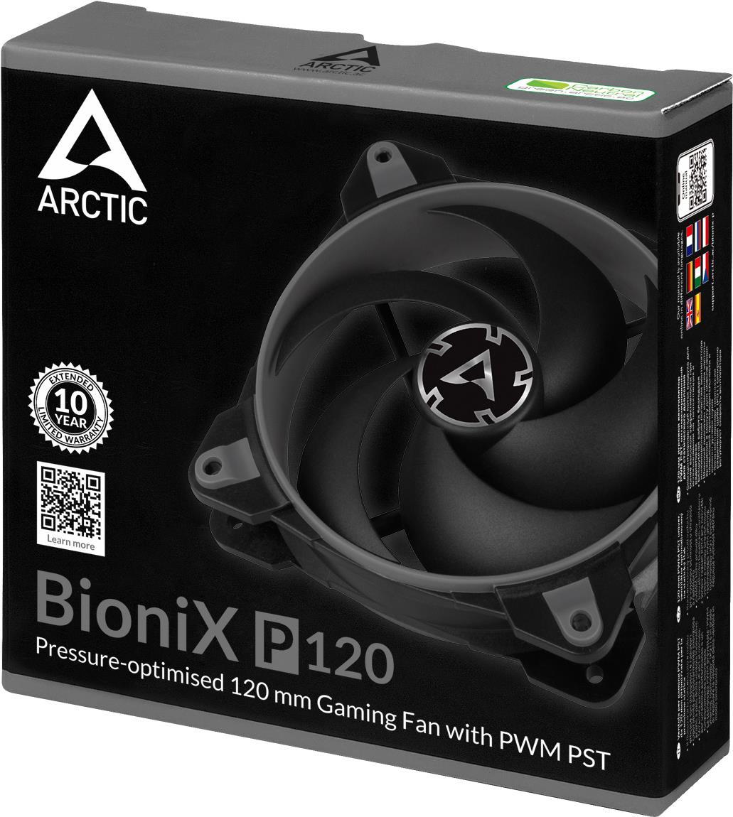 Ventola per case ARCTIC BioniX P120 GRIGIO. 67,56 CFM, 114,79 m3/h, 12 V CC, 0,45 Sone